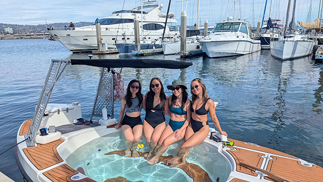 Bachelorette Party on the Bay Area Hot Tub Boat