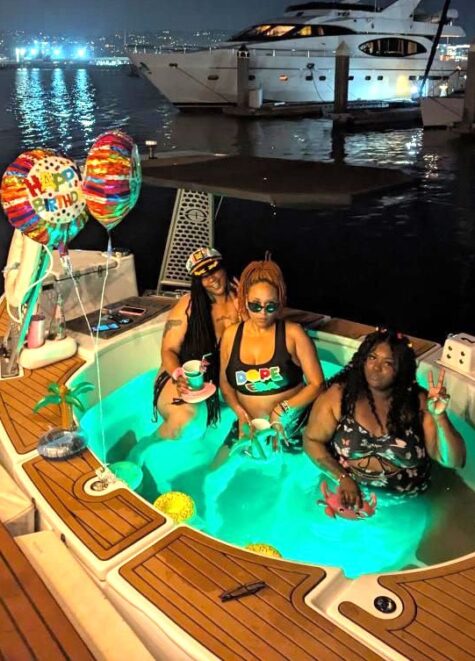 Birthday celebration on the Bay Area Hot Tub Boat