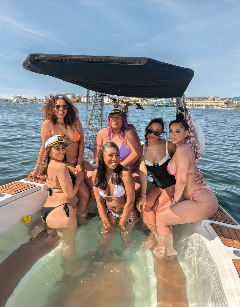 Bay Area Hot Tub Boat Rentals Ladies Celebrating on Bay Area Hot Tub Boat
